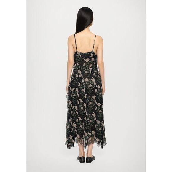 SEA NEW YORK Black Elizabeth Print Midi Tiered Dress Size M NWT - Picture 2 of 5